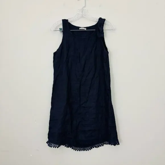 Bellambra Dresses Bellambra Blue Sleeveless Linen Dress Womens